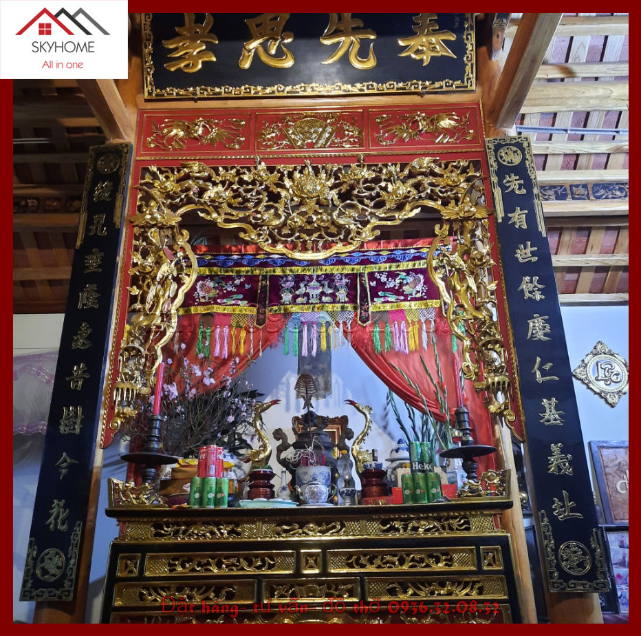 Hoành phi phòng thờ chữ  phụng- tiên- tư- hiếu mẫu 2